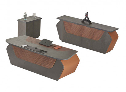 Arbeitszimmer Set 3tlg Bürotisch Sideboard Kommode Modern Rechteck Stil