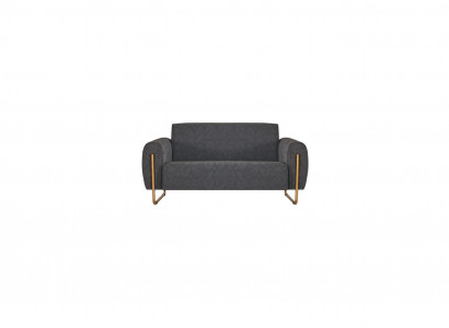 Stoffsofa Grau Einfarbig Arbeitszimmer 2-Sitzer Edelstahl Modern Design