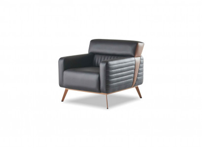 Sessel Arbeitszimmer 1-Sitzer Schwarz Einfarbig Modern Design Wohnzimmer