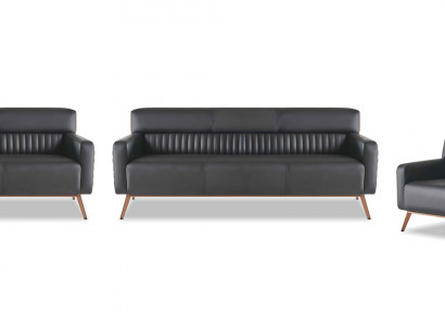 Sofas 3-Sitzer Sessel Arbetiszimmer-Set 4tlg Schwarz Modern Einfarbig Sofas 3-Sitzer Sessel Arbetiszimmer-Set 4tlg Schwarz Modern Einfarbig