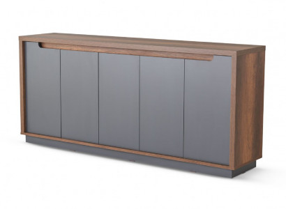 Sideboard Grau Braun Zweifarbig Modern Design Rechteckig Arbeitszimmer