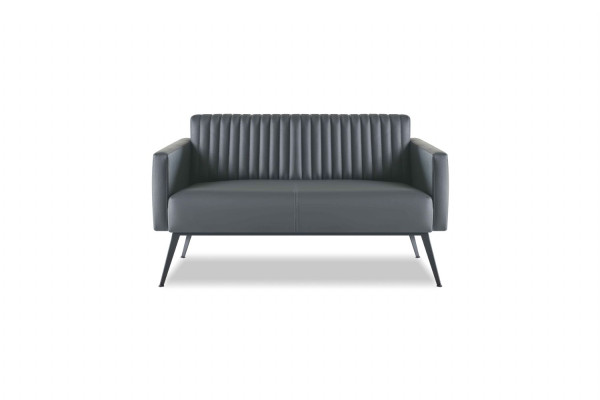 Arbeitszimmer-Set 5tlg Schwarz 3-Sitzer 2-Sitzer 2x Sessel Couchtisch