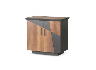 Kommode Grau Braun Zweifarbig Modern Stil Rechteckig Form Arbeitszimmer