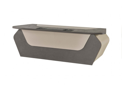 Bürotisch Grau Zweifarbig Modern Rechteckig Design Stil Arbeitszimmer