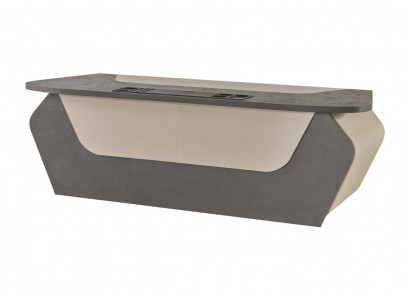 Bürotisch Grau Zweifarbig Modern Rechteckig Design Stil Arbeitszimmer