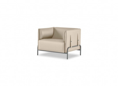 Sessel Beige Einfarbig Muster Arbeitszimmer Modern Design Stil Wohnzimmer