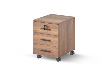 Arbeitszimmer Kommode Braun Schubladen Einfarbig Modern Design Rollen