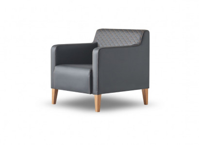 Sessel Schwarz Einfarbig Modern Design Stil Arbeitszimmer Wohnzimmer