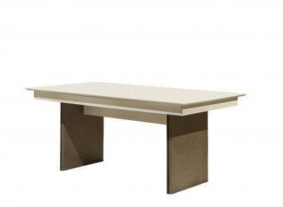 Weiß-Brauner Esstisch Luxuriöse Esszimmer Möbel Ausziehbarer Holz Tisch