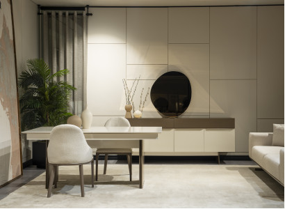 Stilvolle Küchenmöbel Designer Esstisch 4x Textil Stühle Edle Anrichte Stilvolle Küchenmöbel Designer Esstisch 4x Textil Stühle Edle Anrichte