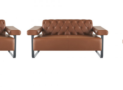 Ledersofas Chesterfield Original Knöpfe 2-Sitzer Sofas Sessel Modern