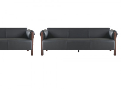 Sofagarnituren Sofa-Set 3-Sitzer Sessel Schwarz Holz Sofas Ledersofas Sofagarnituren Sofa-Set 3-Sitzer Sessel Schwarz Holz Sofas Ledersofas