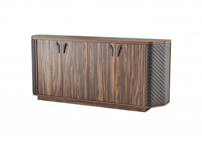 Sideboard Aktenschrank Braun Viertürig Modern Rechteckig Arbeitszimmer