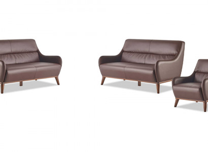 Sofagarnituren Braun Klassisch 2-Sitzer Sessel Lehnsessel Couch Sofas