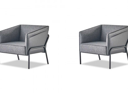 Lehnsessel Set Sessel Leder Textil Edelstahl Modern 1-Sitzer Grau Holz Lehnsessel Set Sessel Leder Textil Edelstahl Modern 1-Sitzer Grau Holz