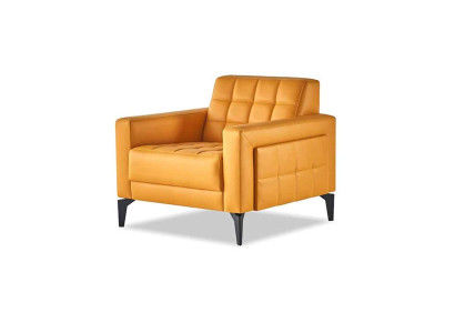 Chesterfield Lehnsessel Sessel Modern Weich Leder Edelstahl Holz Armlehnen