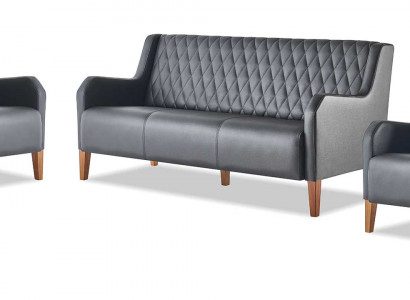 Ledersofas Sofagarnituren-Set 3-Sitzer Sessel Schwarz Leder Holz Modern Ledersofas Sofagarnituren-Set 3-Sitzer Sessel Schwarz Leder Holz Modern