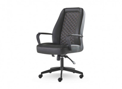 Chefessel Arbeitszimmer Bürostuhl Schwarz Mit Rollen Modern Leder Holz