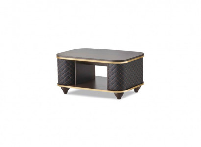 Couchtisch Braun Schwarz Modern Rechteckig Einlegeboden Büroeinrichtung