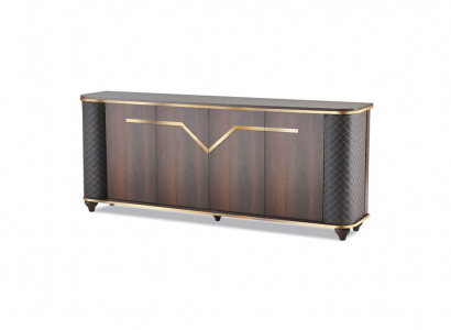 Sideboard Braun Schwarz Zweifarbig Modern Türen Arbeitszimmer Rechteck