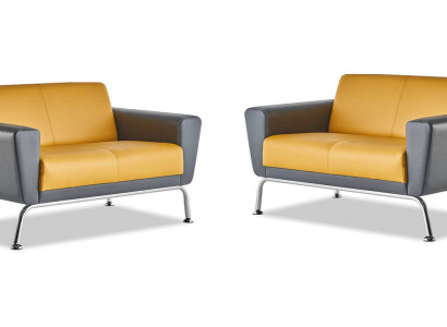 Ledersofas Sofa-Set 2-Sitzer Gelb Grau Edelstahl Modern Couch Komplett Ledersofas Sofa-Set 2-Sitzer Gelb Grau Edelstahl Modern Couch Komplett