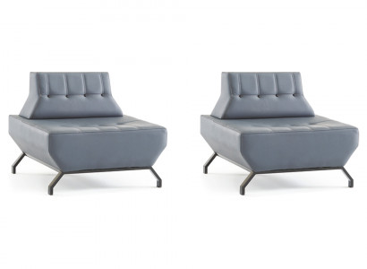 Lehnsessel Leder Edelstahl Set Sessel Art Deco Grau Moderner Chesterfield Lehnsessel Leder Edelstahl Set Sessel Art Deco Grau Moderner Chesterfield