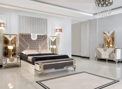 Schlafzimmer Set Bett 2x Nachttische Sitzbank Kleiderschrank Kommode Luxus 6tlg Schlafzimmer Set Bett 2x Nachttische Sitzbank Kleiderschrank Kommode Luxus 6tlg