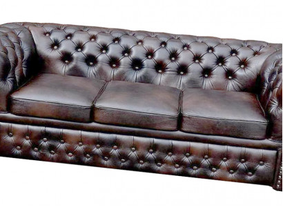 Chesterfield Sofa Couch Ledersofa Polster Garnitur Leicester Wohn Couchen Neu