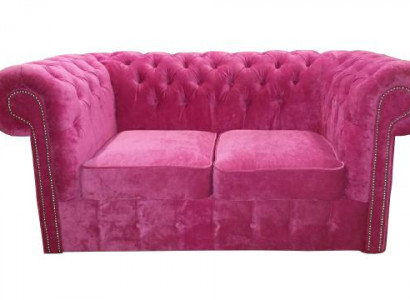 Chesterfield Textil Samt Stoff Sofa Couch Polster 2 Sitz Klassische Couchen Neu!