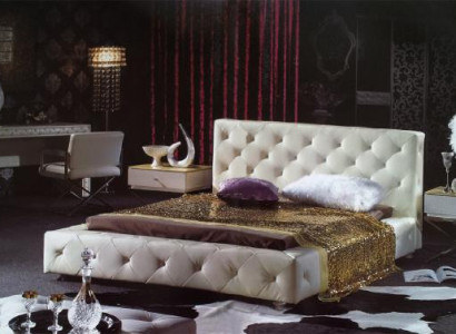 Elegantes Designer Bett Betten Lederbett Chesterfield Polsterbett Ehebett Neu