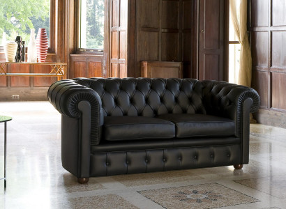 Chesterfield Sofa Couch Polster Sofas Klassischer 2 Sitzer Sitz Leder Schaffhau