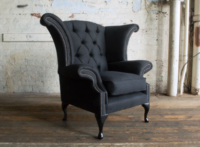 Ohrensessel Sessel Fernseh Design Polster Sofa Couch Chesterfield Textil Neu 353