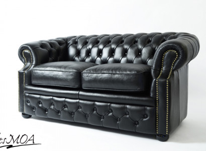 Sofa Couch Chesterfield Polster Sofas 2 Sitzer Leder Textil Lounge Club #289