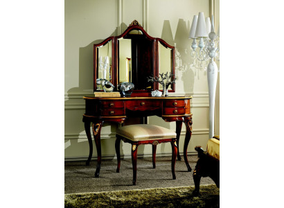 Luxus 3tlg Set Schminktisch Hocker Spiegel Schlafzimmer Italienische Möbel Neu
