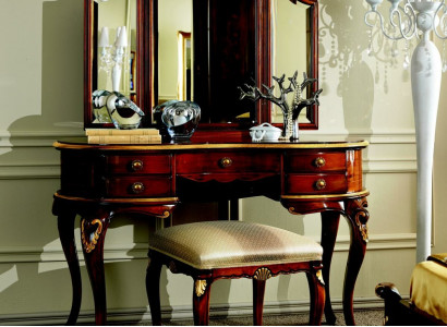 Luxus 3tlg Set Schminktisch Hocker Spiegel Schlafzimmer Italienische Möbel Neu