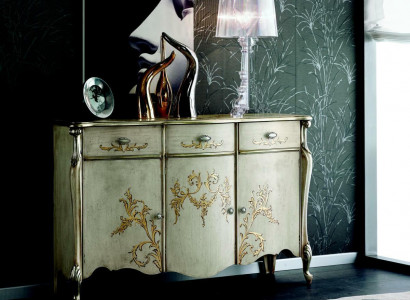 Design Möbel Stil Barock Kommode Anrichte Luxus Sideboard Holz Italien