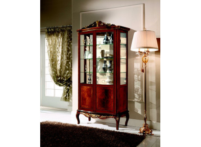 Luxuriöse Design Möbel Italienische Möbel Großer Holz Braun Vitrine Luxus Vitrineschrank