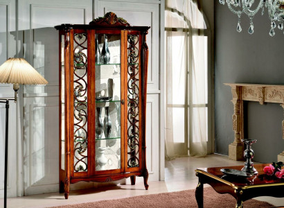 Klassische Vitrine Schrank Design Schränke Regale Glasschrank Italienische Möbel Neu