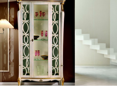 Klassische Möbel Holz Design Vitrine Stil Regal Schrank Schränke Italienische Möbel Neu