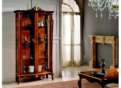 Italienische Möbel Holz Klassische Stil Design Vitrine Schrank Regal Schränke