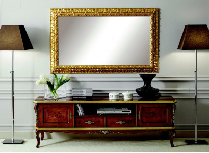 Luxus 2tlg Set Sideboard Lowboard rtv Spiegel Italienische Holz Möbel Holzmöbel