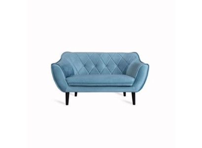 Komfortables, weiches 2-Sitzer-Sofa in luxuriöser Polsterung in zartblauer Farbe