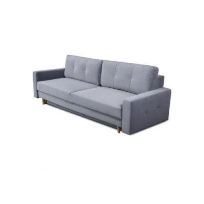 Komfortables und funktionales ausziehbares 3-Sitzer-Sofa in hellgrauer Farbe im modernen Stil