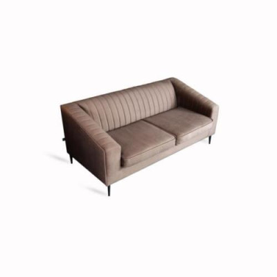 Sofa 2 Sitzer Braun Sofas Sitz Wohnzimmer Modern Design Polster Stoff Elegantes