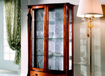 Luxuriöse Italienische Möbel Klassische Möbel Holz Braun Vitrine Schicke Vitrineschrank