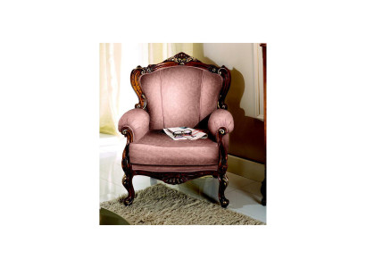 Schicke Designer Luxus Barock Rosa Sessel Italienische Holz Wohnzimmer Möbel Neu