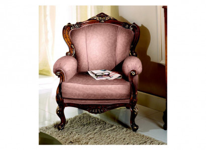 Schicke Designer Luxus Barock Rosa Sessel Italienische Holz Wohnzimmer Möbel Neu