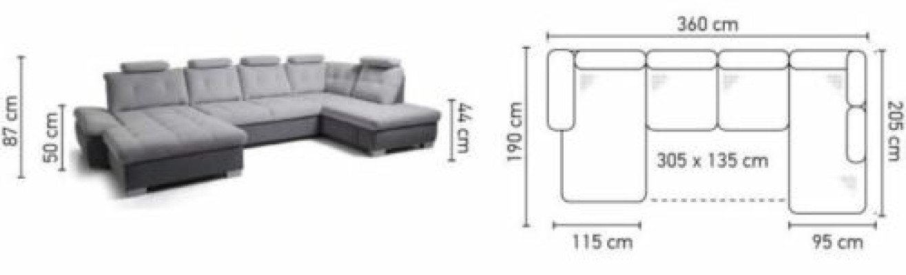 Multifunktions Couch Ecksofa Couch Polster Verstellbarer Rücken Wohnlandschaft