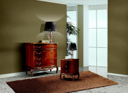 Luxus Italienische Möbel Groß Kommode Schrank mit 4 Schublade Holz Braun