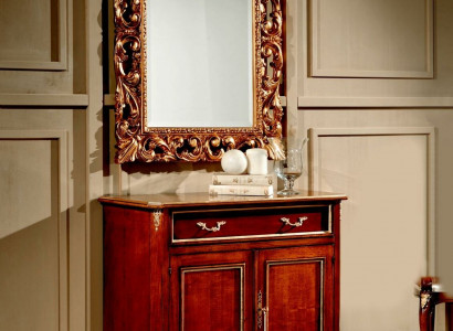 Holz Italienische Möbel 2tlg Set Möbel Stil Barock Luxus Kommode mit Spiegel